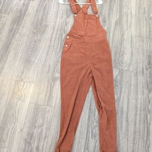 Women's Terracotta Corduroy Overalls